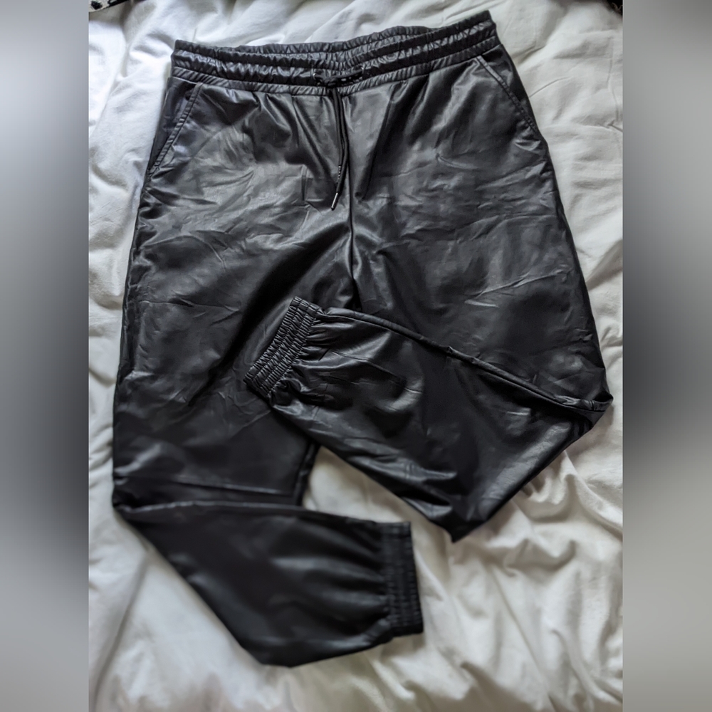 HUE Faux Leather Joggers | Streetwear | Athleisure